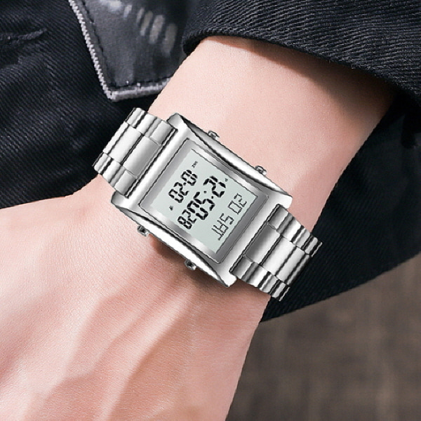 심플 데일리 캐주얼 남자 전자 손목시계 패션시계 수능시계 ST9210WC-실버(BSP243)