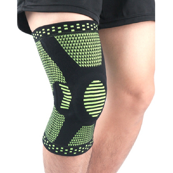 st.L40 스프링 무릎 관절 보호대(한개)-블랙+그린M(ART204)
