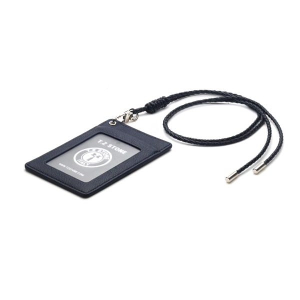 TZS206 버팔로 네이비 목걸이형 카드지갑(투명창)