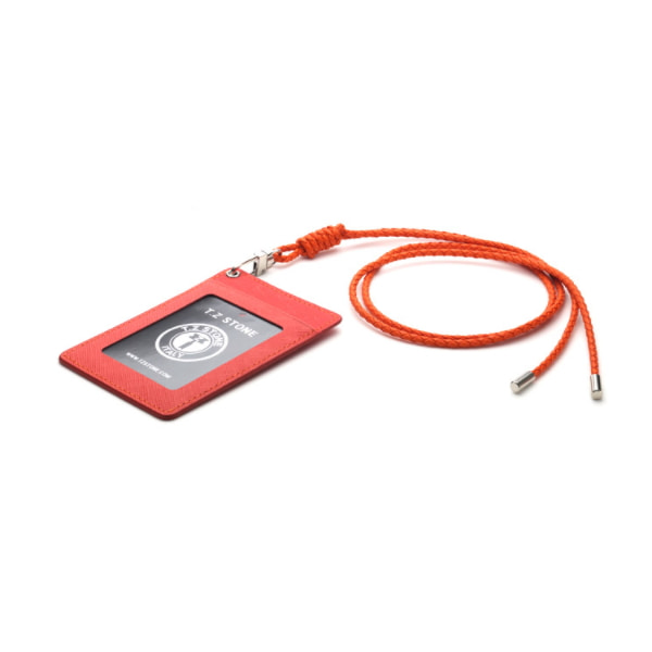 TZS214 사피아노 오렌지 목걸이형 카드지갑(투명창)